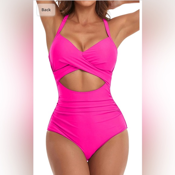 Tummy control One piece bathingsuit with cut out full coverage bottom Medium - Picture 1 of 6